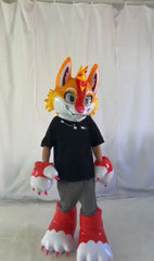 Set inflatable tiger fox Costume
